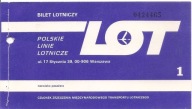 PLL LOT BILET LOTNICZY KRAJOWY -SZCZECIN WARSZAWA -1985 rok