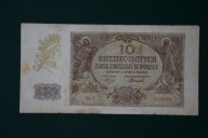 Banknot Polska 10 złotych 1940 rok ser J niski numer !!!