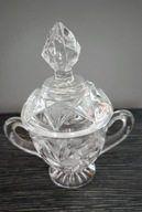 Pucharek kryształowy cukiernica z przykrywką na owoce desery PRL lata 70-te
