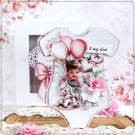 Ręcznie robiona Kartka Urodzinowa dla dziewczynki, urodziny dziecka, roczek