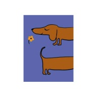 „Mały Wąchacz” – Humorystyczny Plakat Minimalistyczny z Jamnikiem