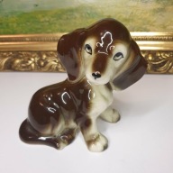 Figurka porcelanowa piesek spaniel retro 11 cm