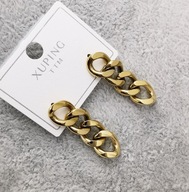 70234 Kolczyki złota stal chirurgiczna łańcuch