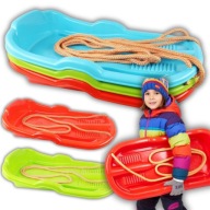 PLASTIKOWE SANKI ŚLIZGI NA ZIME DLA DZIECI ŚLIZGACZ ZE SZNURKIEM NA KULIG