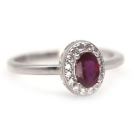 PERŚCIONEK Z NATURALNYM RUBINEM - rozmiar 13