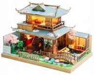 Miniaturowy Domek DUŻY SAKURA HAUSE DIY Światło LED Muzyka DIY Puzzle 3D