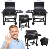 GRILL OGRODOWY WĘGLOWY ANGULAR RUSZT ŻELIWNY+POKROWIE DEKRAFT PÓŁKA SOLIDNY