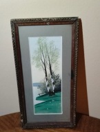 Stara grafika w ramie - Drzewa