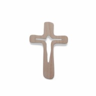 Krzyż drewniany na ścianę ręcznie wykonany na ścianę 16 cm naturalny buk