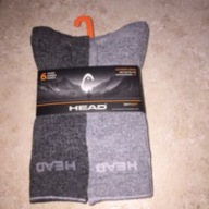 HEAD Swift-Dry Outdoor socks 6 Pair Size 6-12 USA
