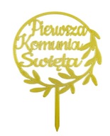 topper na tort dekoracja personalizacja WYBÓR KOLORÓW KOMUNIA ŚWIĘTA!!!