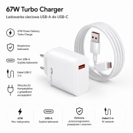 SZYBKA Mocna Ładowarka 120W 67W 33W do telefonów XIAOMI POCO Redmi