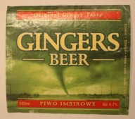 ETYKIETA - GINGERS BEER - Original Ginger Taste - PIWO IMBIROWE