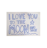 Plakat „Do Księżyca i Z Powrotem” – Minimalistyczna Grafika