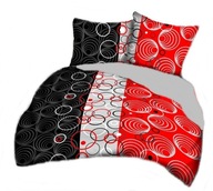 Pościel kora lux 160x220 + 2x50x60 + 2x40x40 guzik K 302 DUO Lukas czerwony