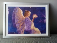 Anioł z sercem w dłoniach -Haft Diamentowy