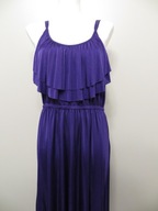 Sukienka damska fioletowa rozmiar L/XL z plisowanym dekoltem na ramiączkach