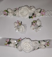 OPASKA CHRZEST PASEK PRZYPINKI DO BUCIKÓW ZESTAW