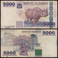 BNA - TANZANIA 5000 Szylingów 2003 AW 3143649 # P38 # F/VF