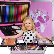 ZESTAW DO MALOWANIA DLA DZIECI DZIEWCZYN ARTYSTYCZNY PLASTYCZNY WALIZKA 145