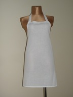 Fartuch płócienny 100% bawełna do gastronomi - przedni biały na szyje