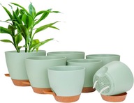 Doniczka tworzywo sztuczne zielone CSYY 7szt od 12,5-20 cm b389