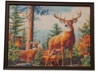 Obraz ręcznie zrobiony haft diamentowy jeleń 33x43