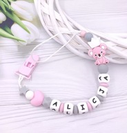 Zawieszka do smoczka z imieniem silikonowa personalizowana, dziewczynki