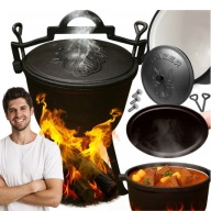 KOCIOŁEK ŻELIWNY WĘGIERSKI GARNEK MYŚLIWSKI OGNISKO GRILL 10L EMALIOWANY