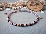 Isla Magdalena TOHO bransoletka czarna fioletowa szkło BlackberriesArts