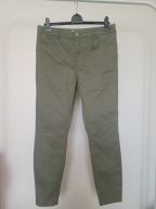 spodnie dżins denim co rurki zielone khaki 42 ze średnim stan