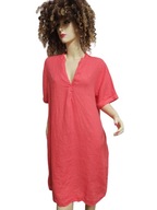 WŁOSKA SUKIENKA LNIANA z kieszeniami 38/40