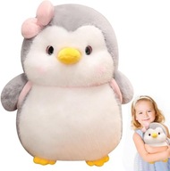 MIĘKKA PLUSZOWA ZABAWKA PINGWINA Z PLECACZKIEM, MASKOTKA, KOKARDKA