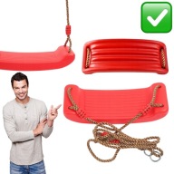 HUŚTAWKA OGRODOWA DLA DZIECI 70kg PLASTIKOWA CZERWONA WISZĄCA SIEDZISKO