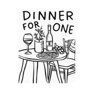 Plakat „Dinner for One” – Minimalistyczna Grafika Kuchenna