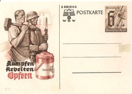 TRZECIA RZESZA -postkarte ozdobna -SWASTYKA ŻOŁNIERZ ROBOTNIK