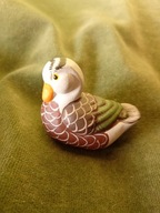 Kaczuszka - Stara ludowa figurka ceramiczna / wypalana , ręcznie malowana