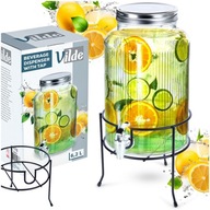 Słój NAPOJE duży słoik dystrybutor szklany kranem kranikiem stojakiem 6,2L