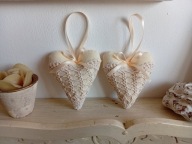 KORONKOWE SERCA DUŻE ZAWIESZKI BAWEŁNA KOMPLET 2 SZTUKI
