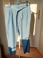 spodnie dżins materiał vero moda chinos niebieskie proste xl 32 wysoki stan