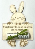 BON WIELKANOCNY OD ZAJĄCZKA TABLICZKA NA PIENIĄŻKI CHŁOPIEC