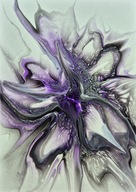 Fioletowa siła, abstrakcja, akryl, aukcja charytatywna