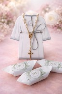 Podziękowanie dla Gości Komunijnych różaniec krówka pudełko alba Komunia