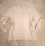 Beżowy sweterek rozpinany z wiskozy roz. 50