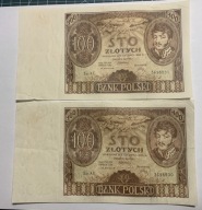 PARA 100 zł 1932 Poniatowski - KOLEJNE NUMERY - Miłczak 68 - Stan 3+ CRISP