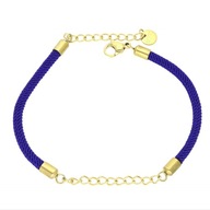 63267 Bransoletka złota stal chirurgiczna sznurek z łańcuszkiem