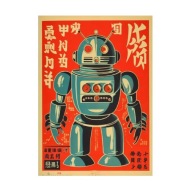 „Retro Robot” – Plakat Vintage w Stylu Azjatyckiego Sci-Fi