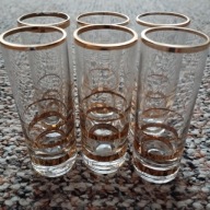 kieliszki do wódki złote paski komplet 6 szt.