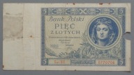5 złotych z 1930 roku seria BO , z okresu II RP ,