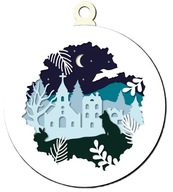 Ręcznie Robiona Świąteczna bombka PIESEK DWUSTRONNA